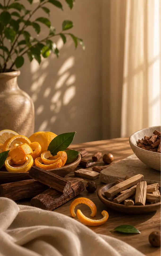 Smooth spices and warm woods bathed in soft evening light